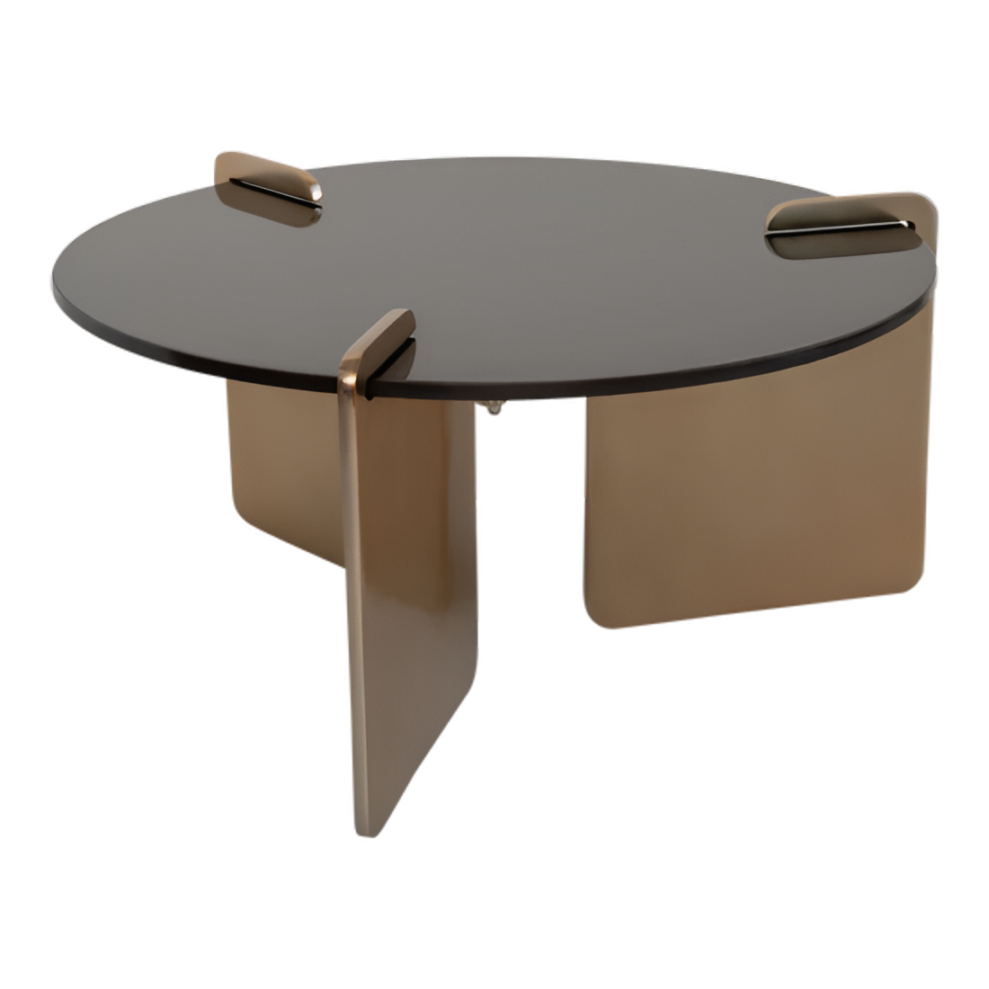 LINN Couchtisch mit Glasplatte und Metallgestell