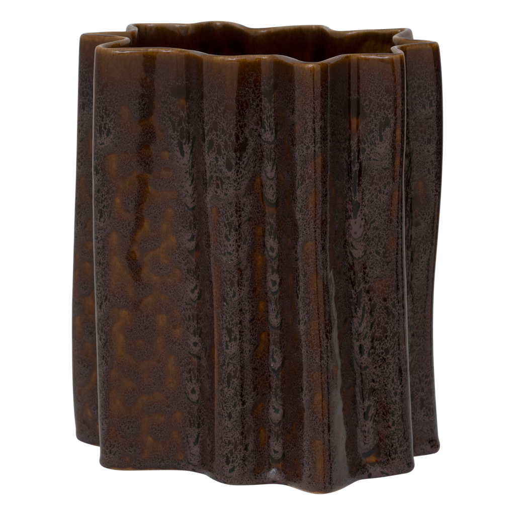 RIFF brown ceramic pot