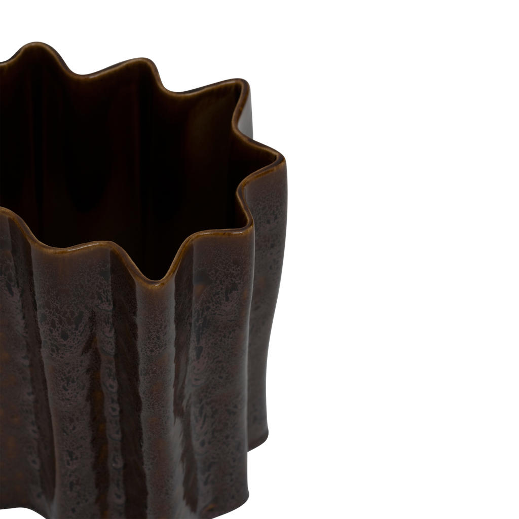 RIFF brown ceramic pot