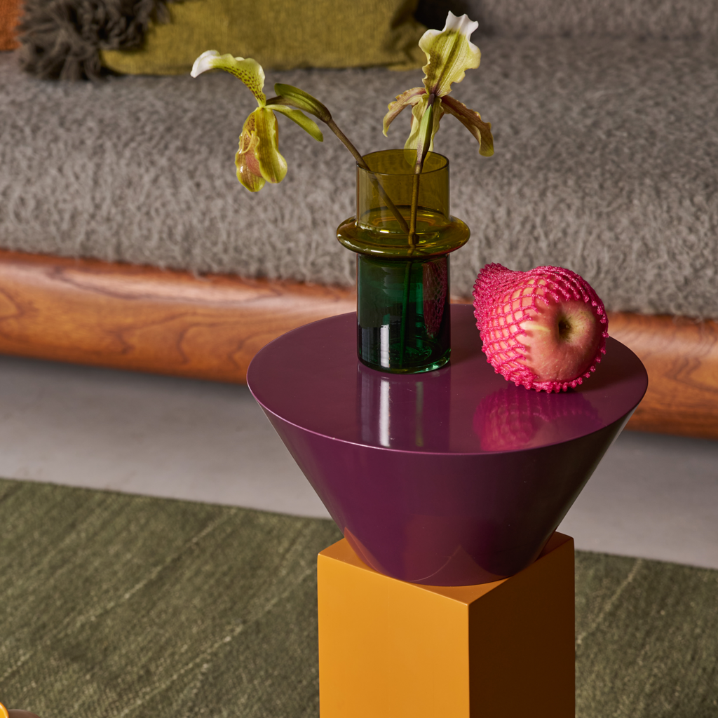 Glasvase MUNTER grün mit gelb