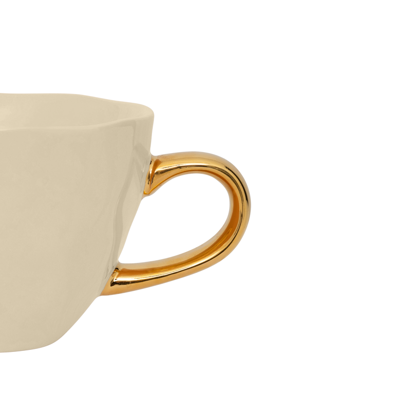 Filiżanka do cappuccino GOOD MORNING kremowy ze złotym, marka Urban Nature Culture