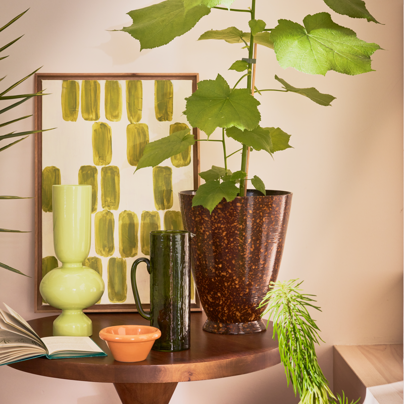 Kanne HAMMERED grünes Glas