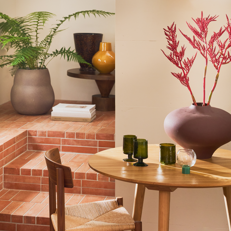 Weinglas HAMMERED grünes Glas