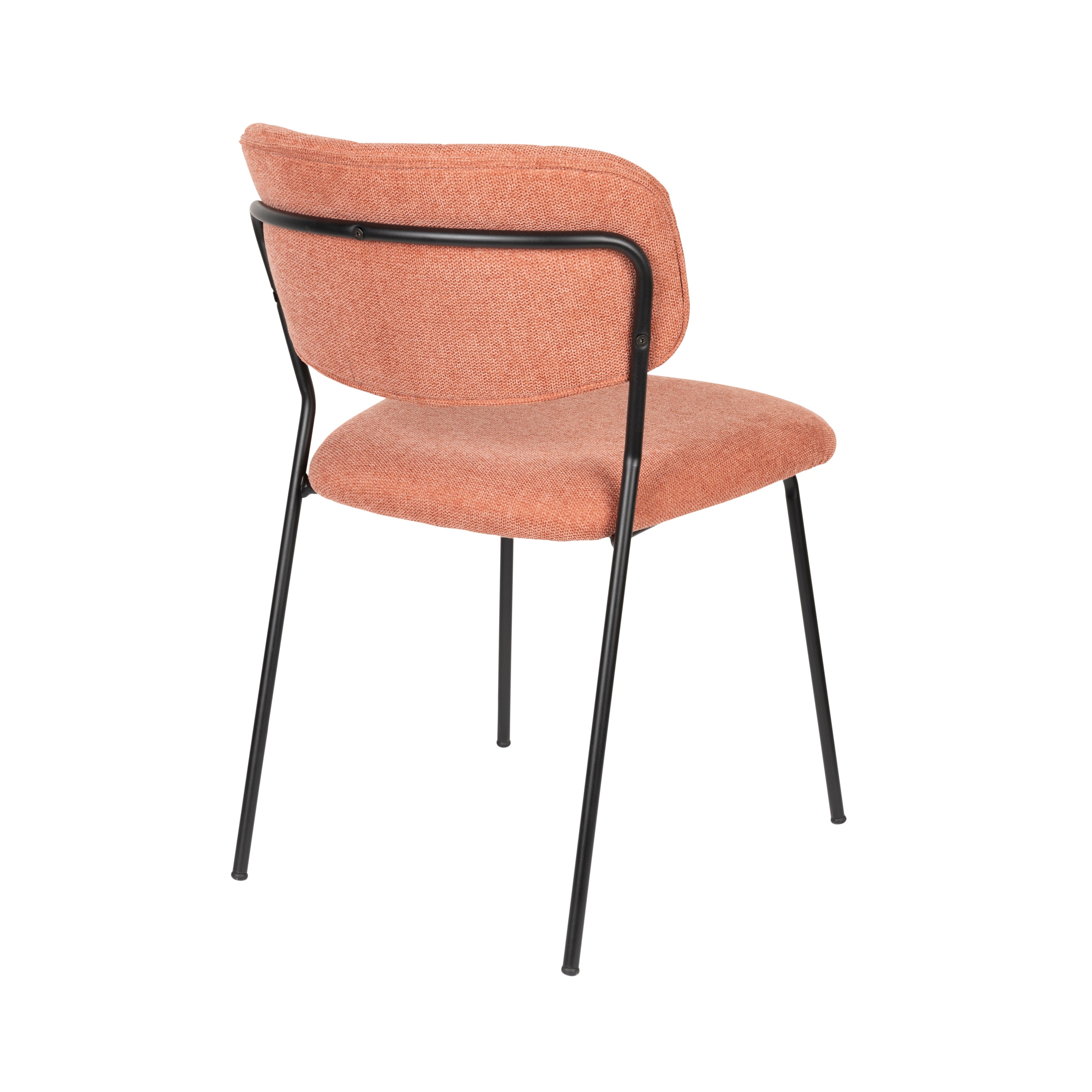 JOLIEN Chair in Salmon Pink with Black Base