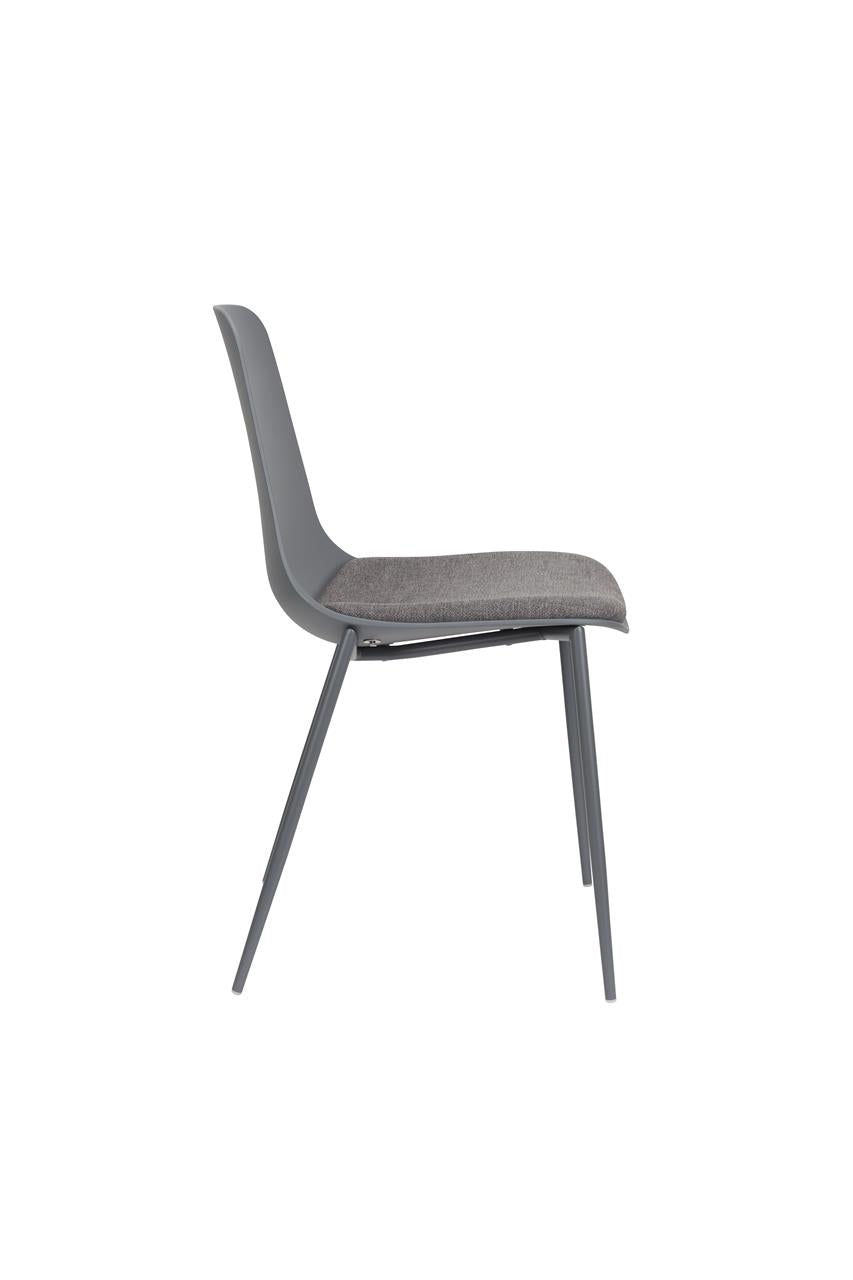 JEFFREY chair with upholstered seat gray