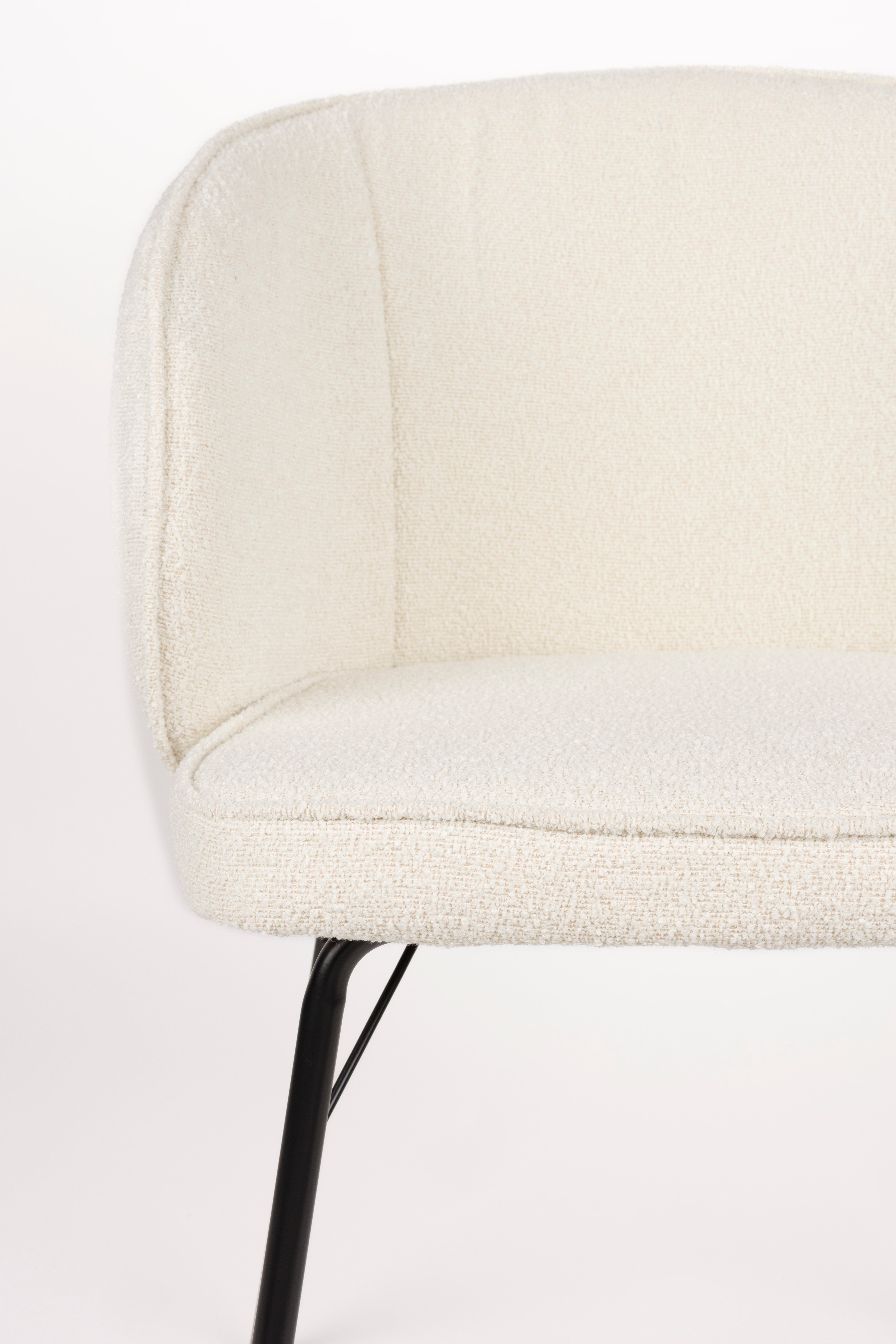 Stuhl JOA weiß mit schwarzem Gestell