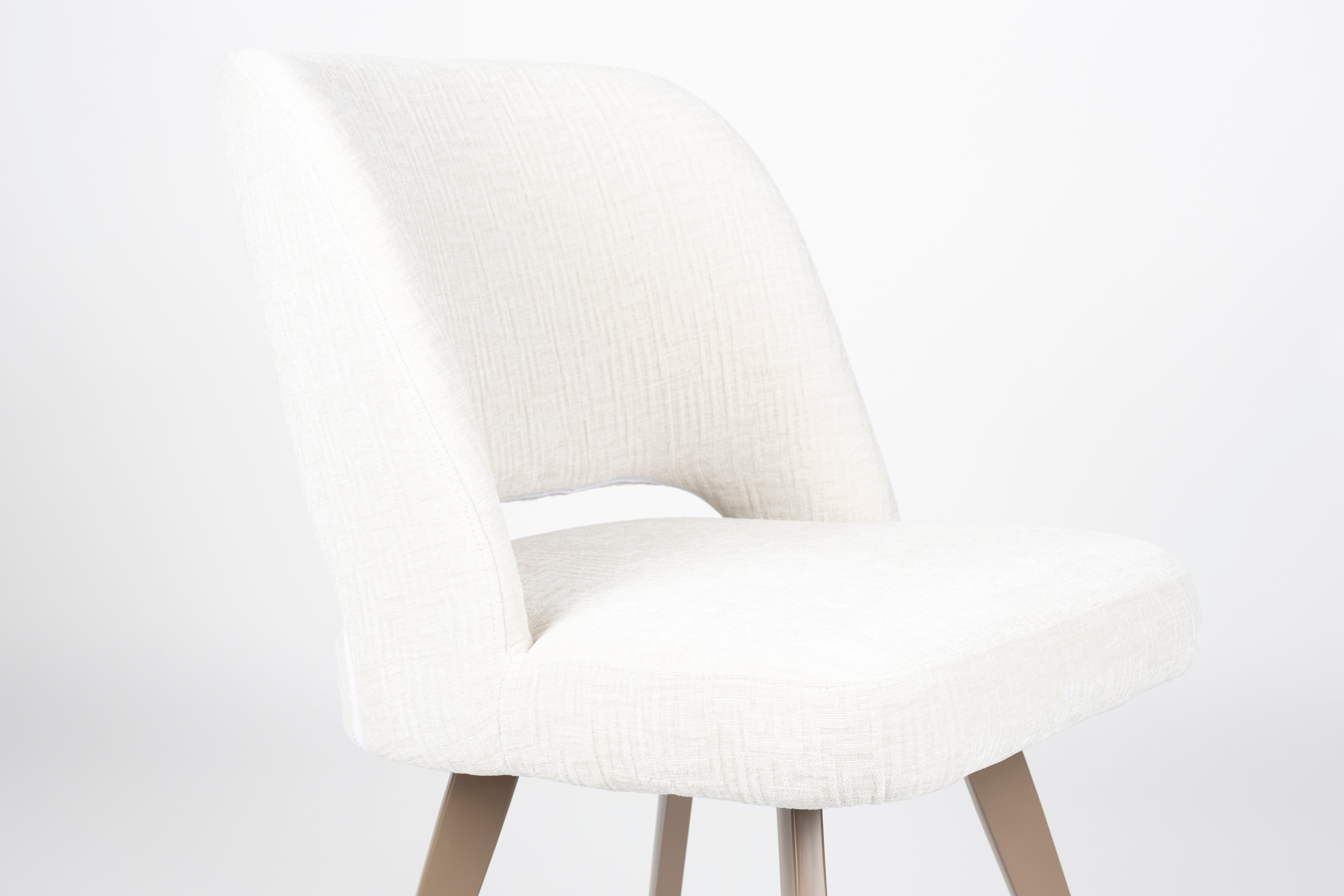 YVES Chair white with brown base