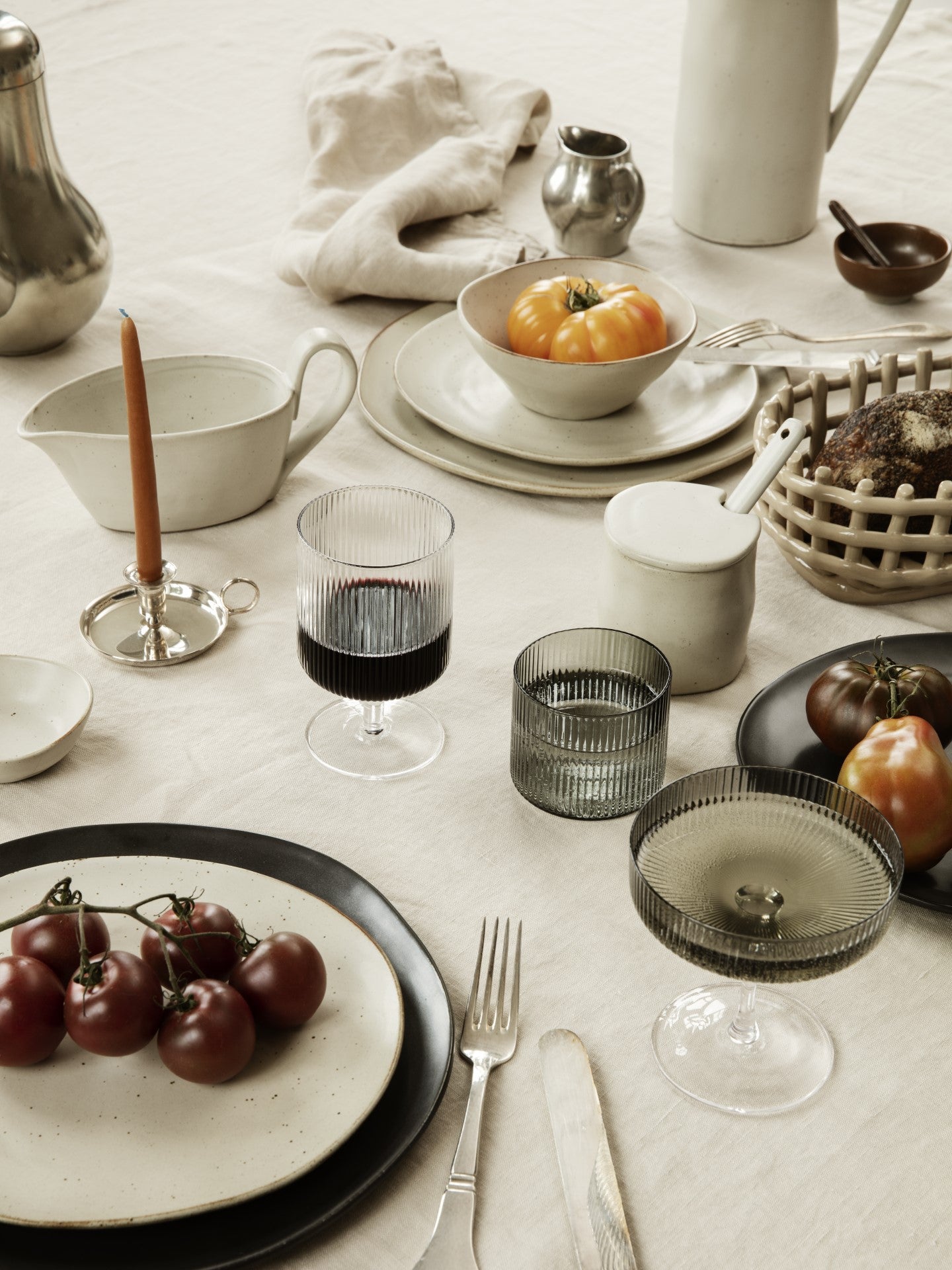 Behälter mit Löffel FLOW gebrochenes Weiß