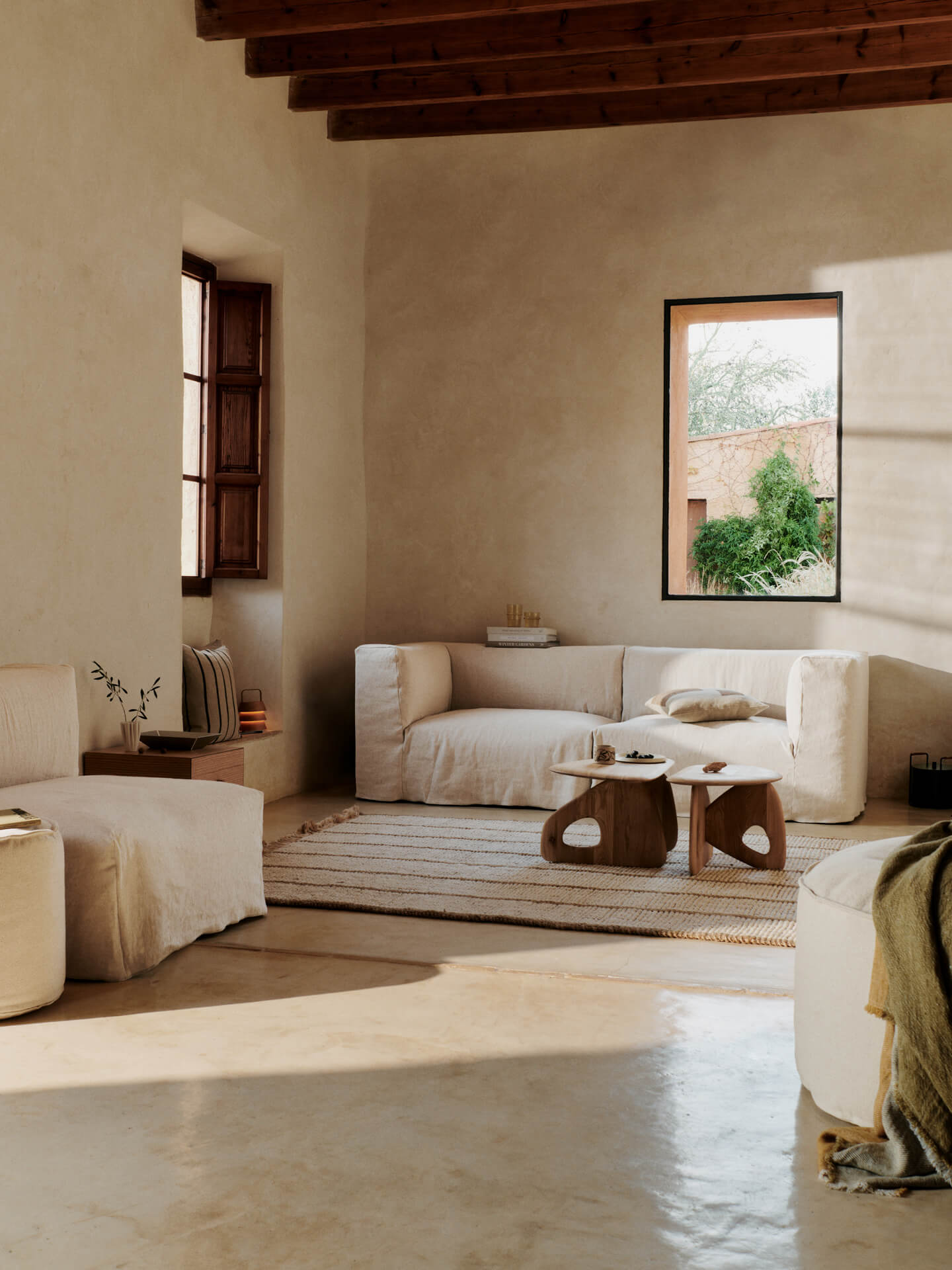 Teppich ATHENS STRIPES creme mit Jute