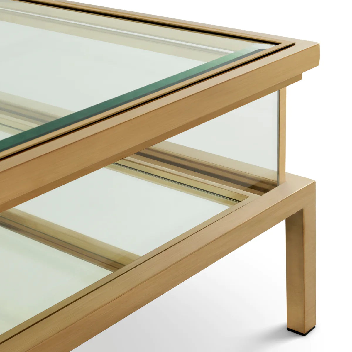 Couchtisch HARVEY poliertes goldenes Stahl