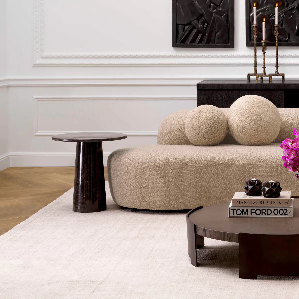 Beistelltisch TERRY dunkelgrau Marmor