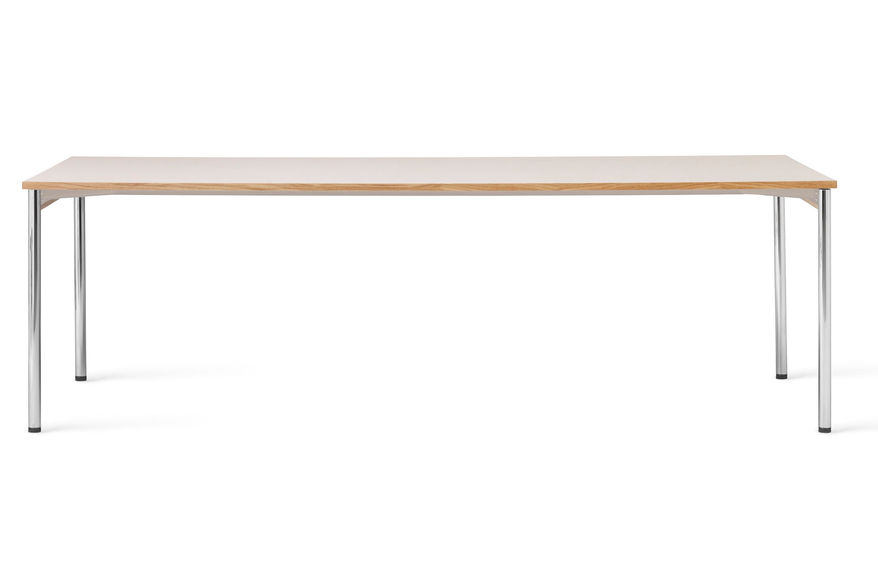 Cream laminate table with chrome base