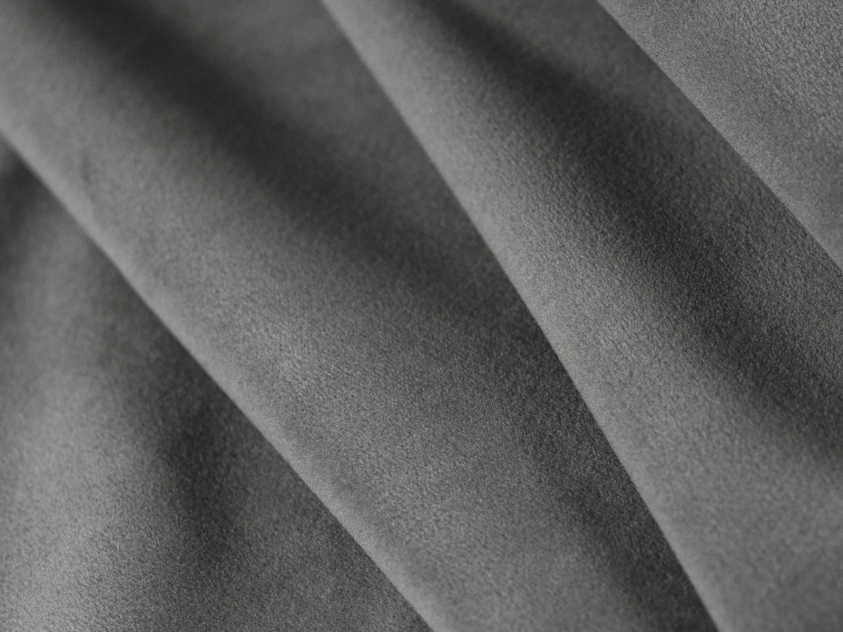 Sofa aksamitna prawostronna 4-osobowa otwarta MILEY jasnoszary Micadoni    Eye on Design