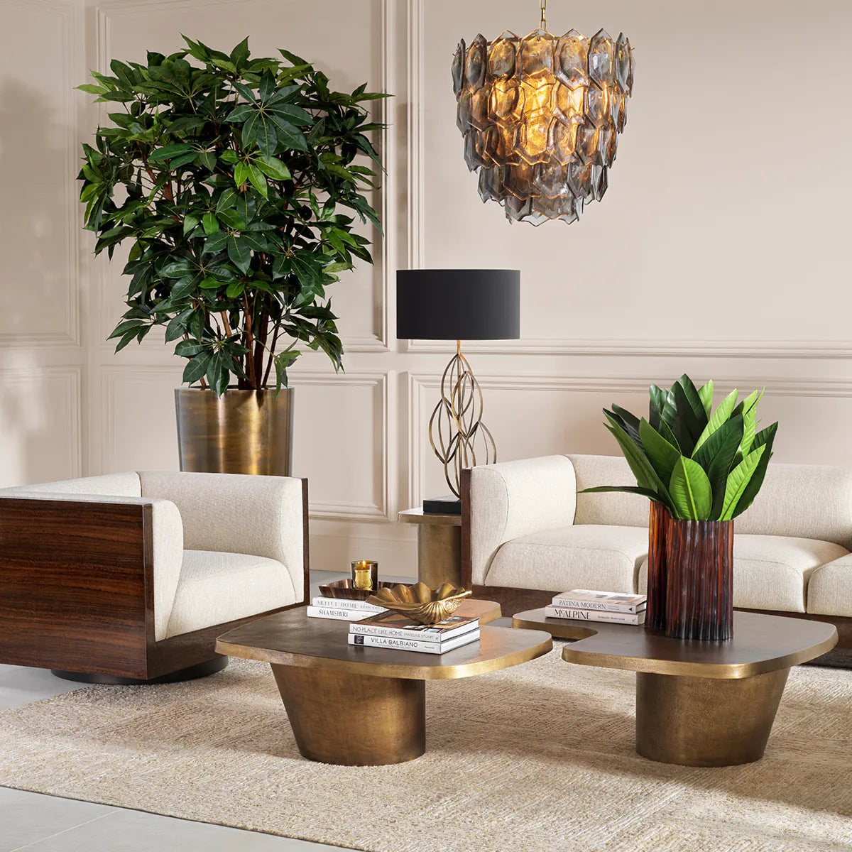 Vase VIVENTE bernsteinfarbenes Glas