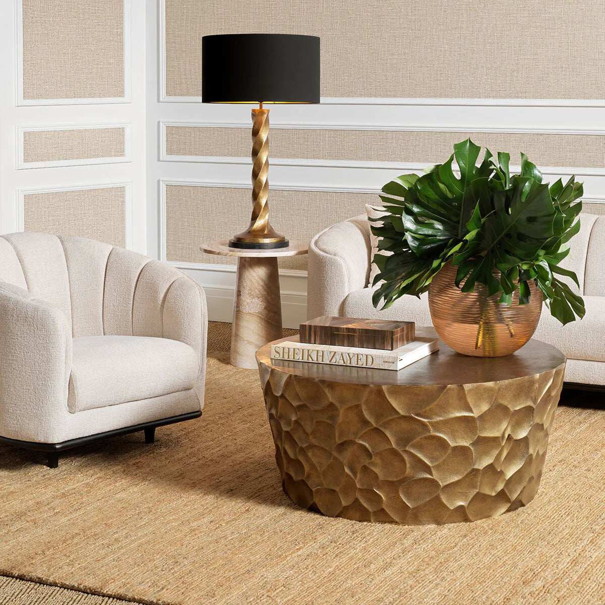 Kaffeetisch FIORENTINO antikgold