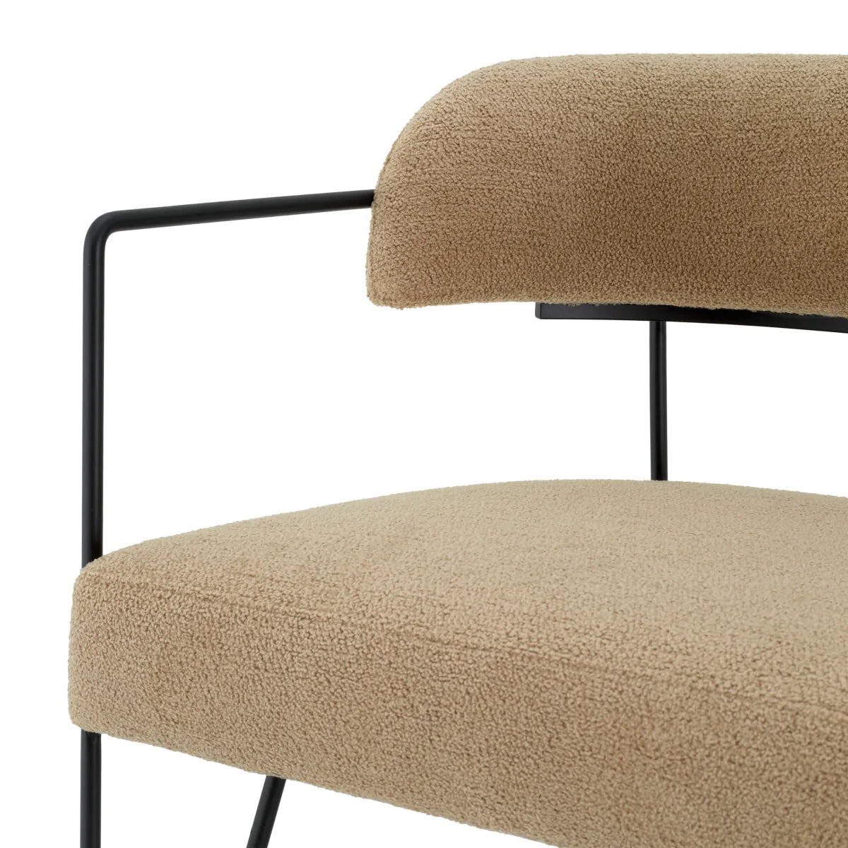 Stuhl GIUSEPPE beige mit schwarzem Gestell