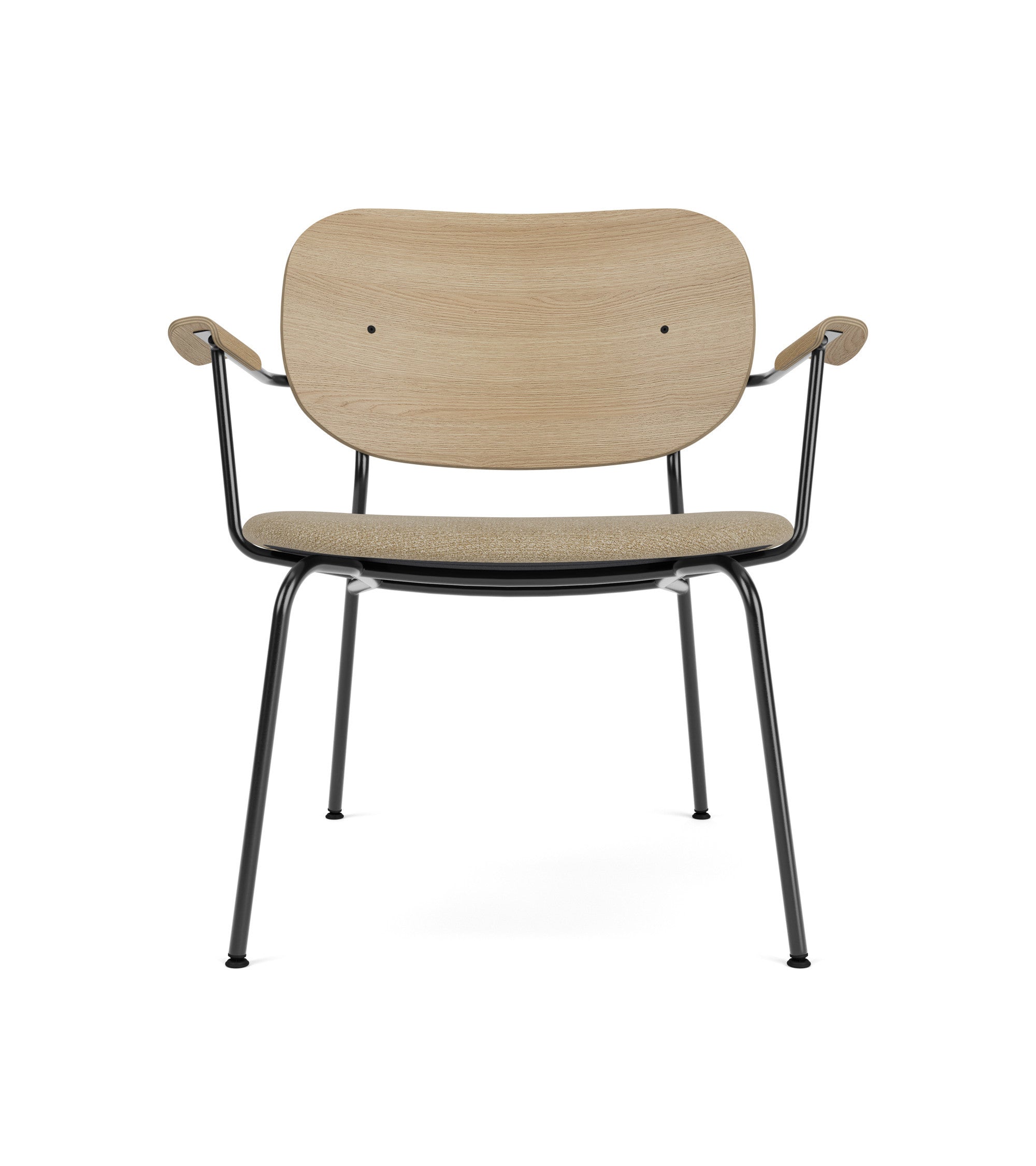 Armchair CO light beige with oak backrest