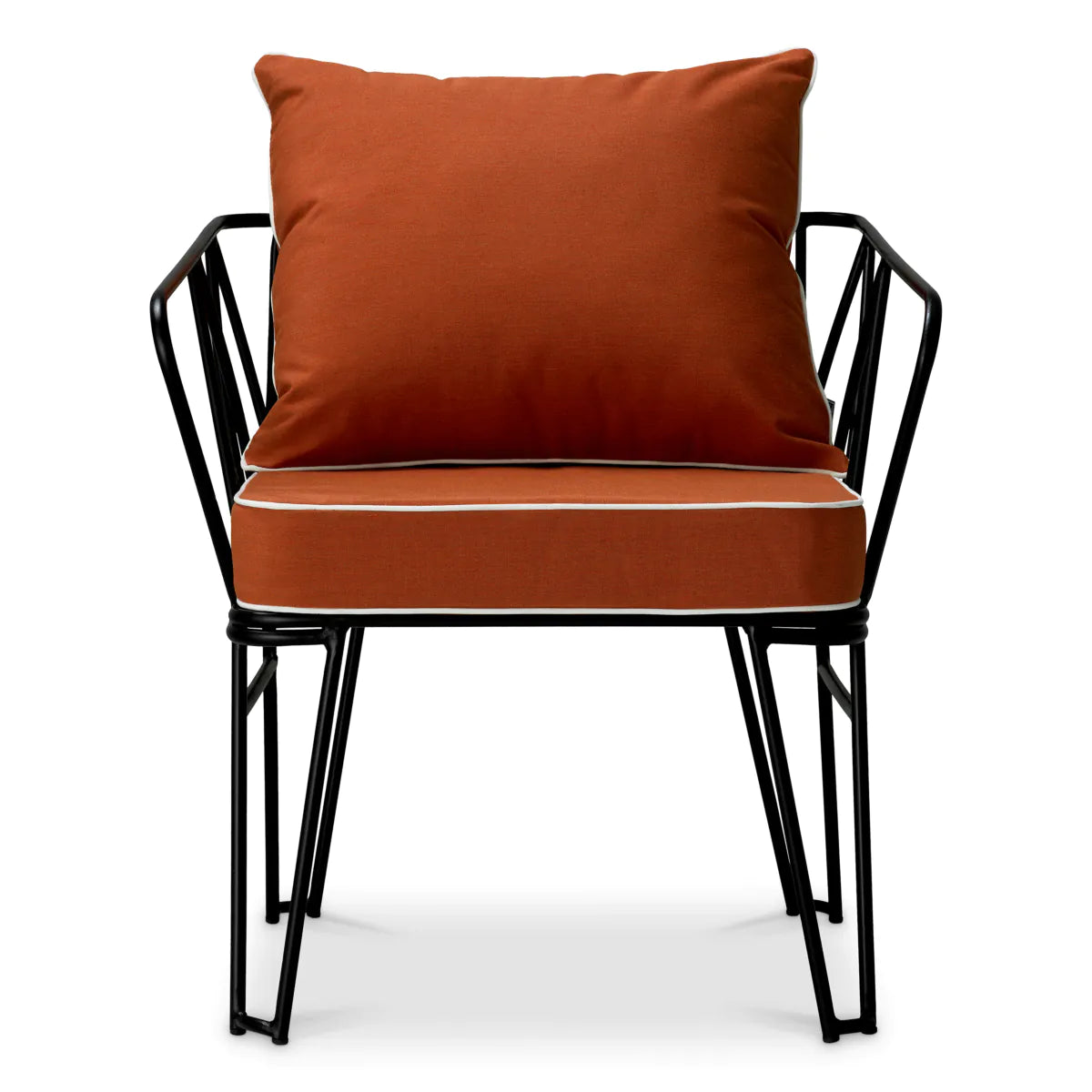 CLIFTON Outdoor Armchair in Orange with Black Base