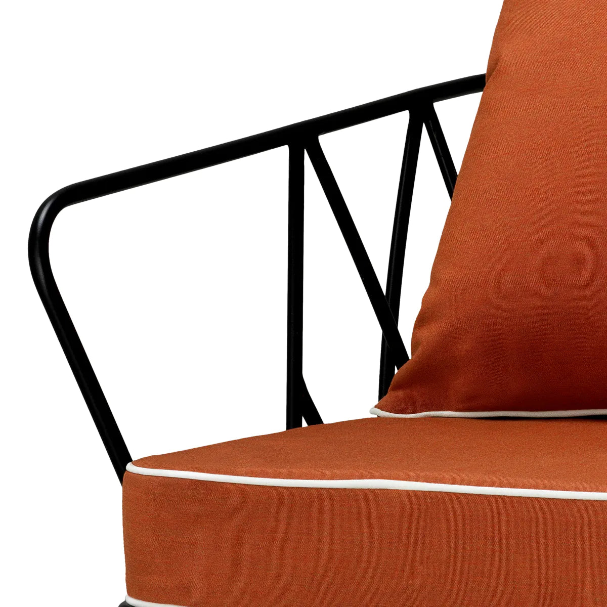 CLIFTON Outdoor Armchair in Orange with Black Base