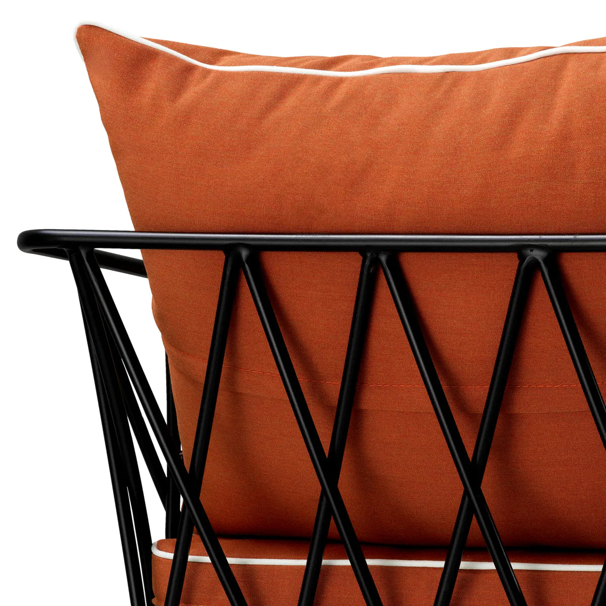 CLIFTON Outdoor Armchair in Orange with Black Base