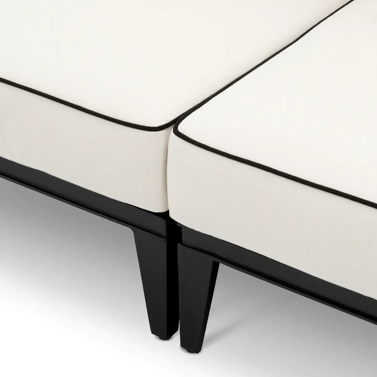 Sofa 2-sitzige Außen OCEAN CLUB schwarz mit cremefarbenem