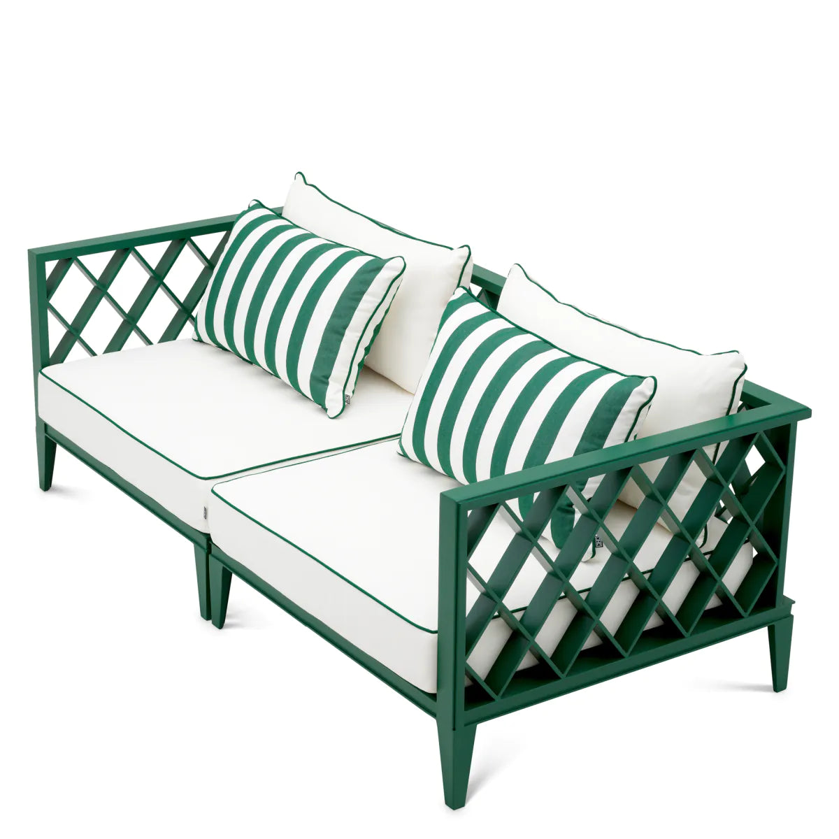 2-seater outdoor sofa OCEAN CLUB green with broken white