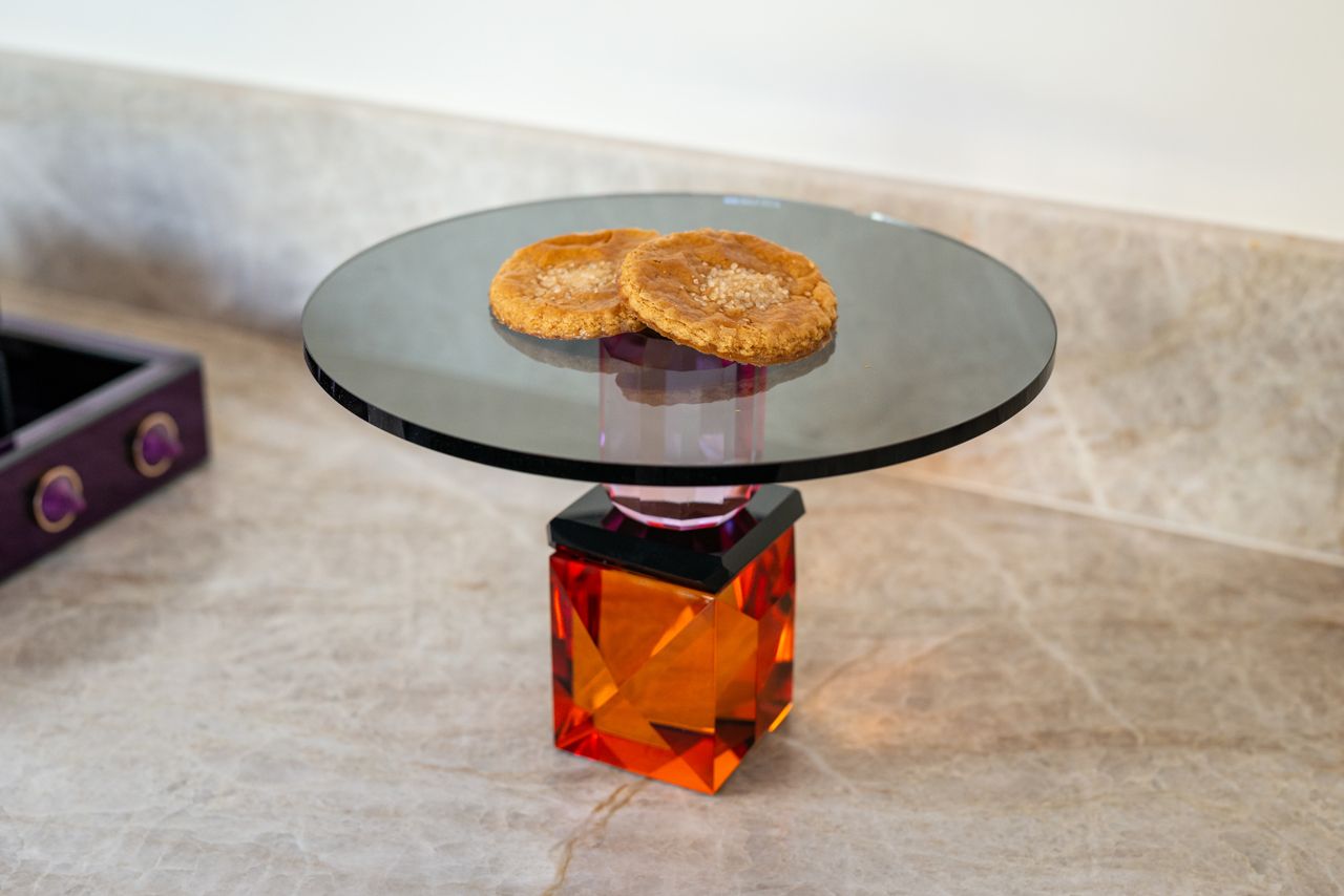 Patera aus Kristall FEYA orange mit rosa