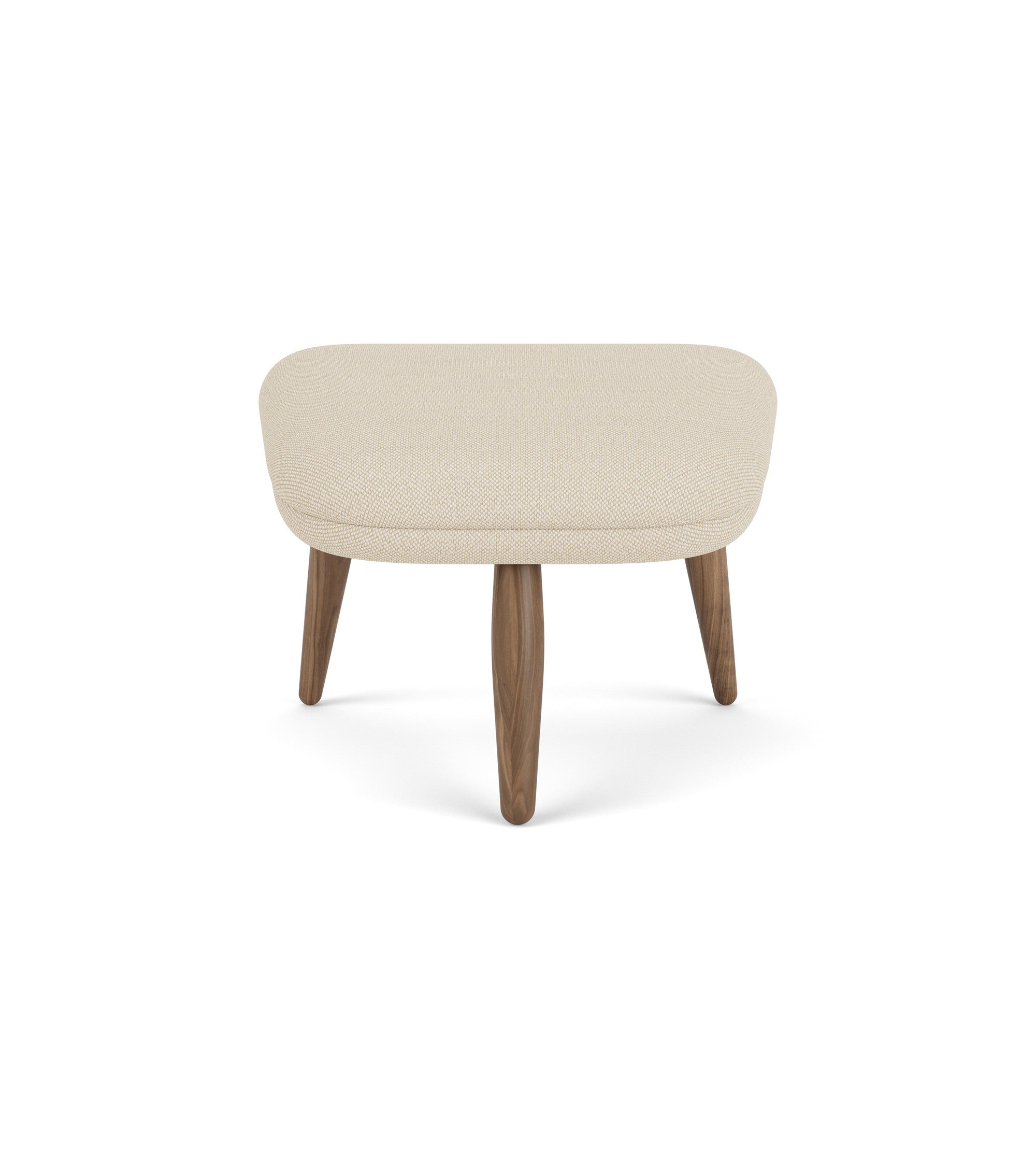 Fußhocker ODA beige mit Nussbaumfuß