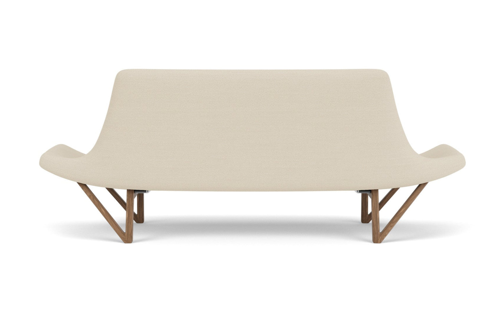 Sofa PAGODE creme mit Nussbaumfuß