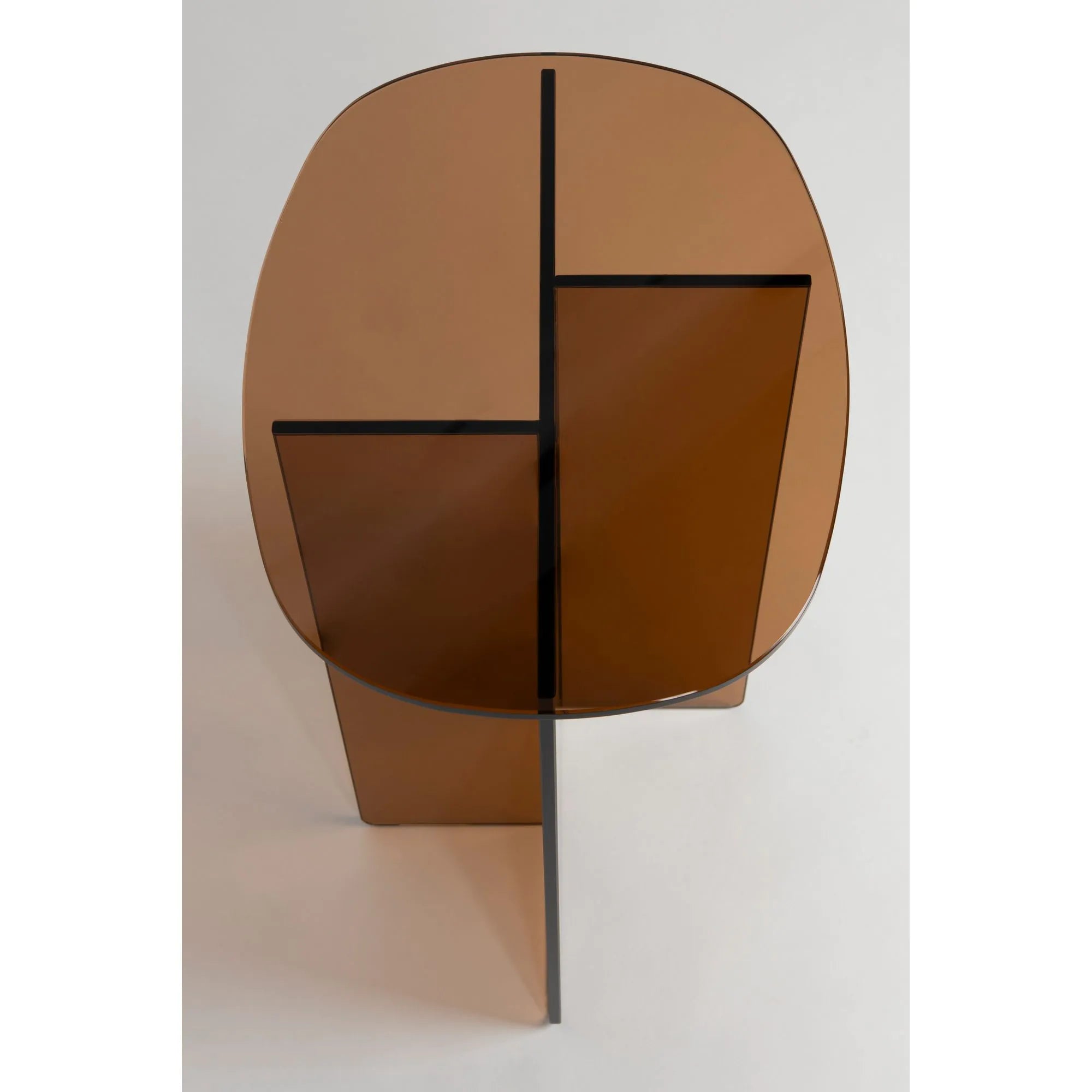 Beistelltisch LINEA mit braunem Glas