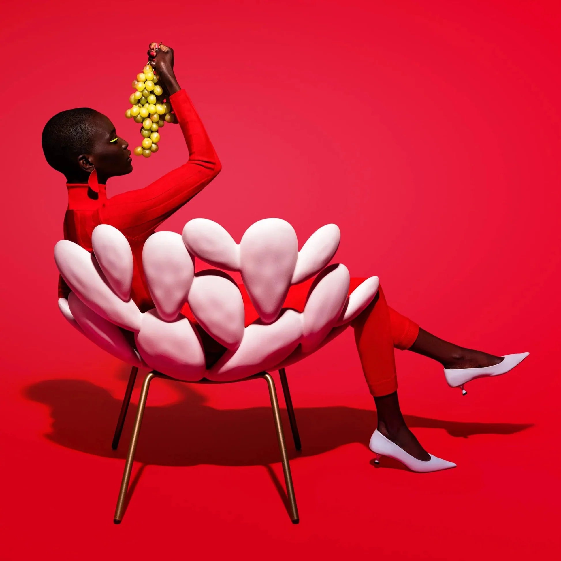 FILICUDI black garden armchair with sled base