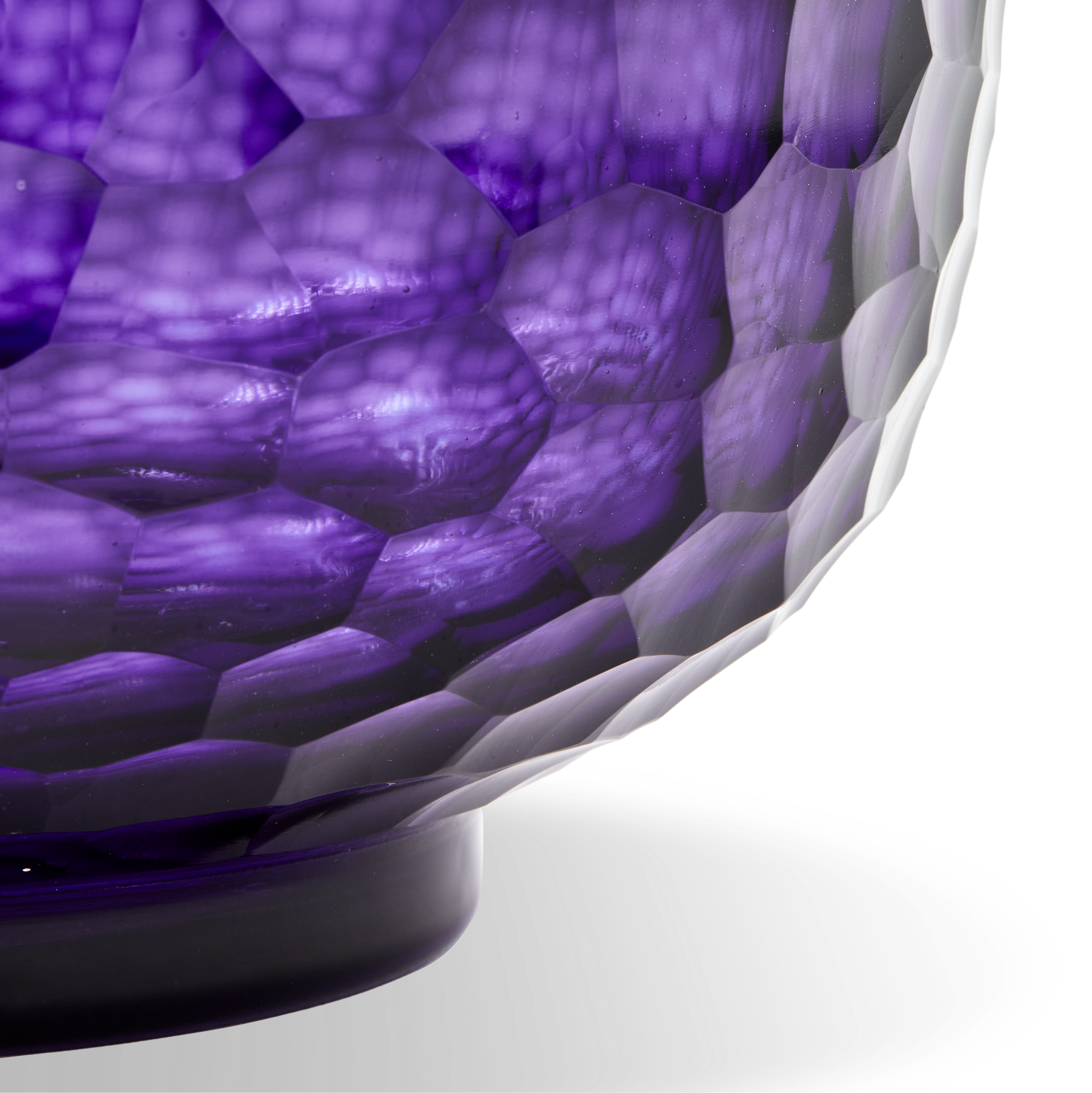 Glasvase HONEYCOMB dunkelviolett