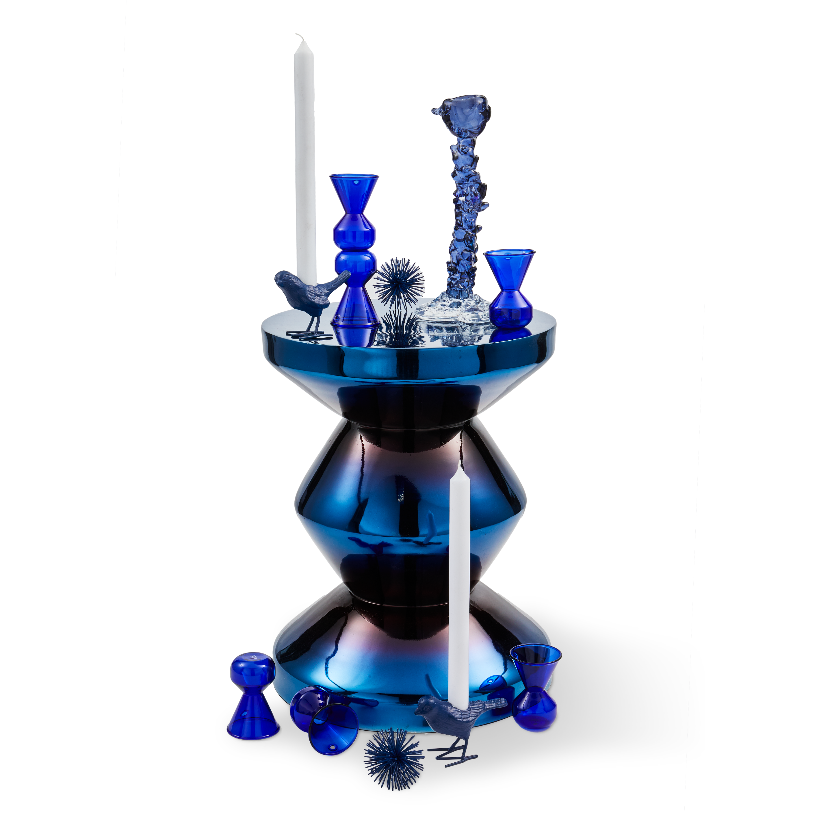 Kerzenhalter GLASS DRIP blau