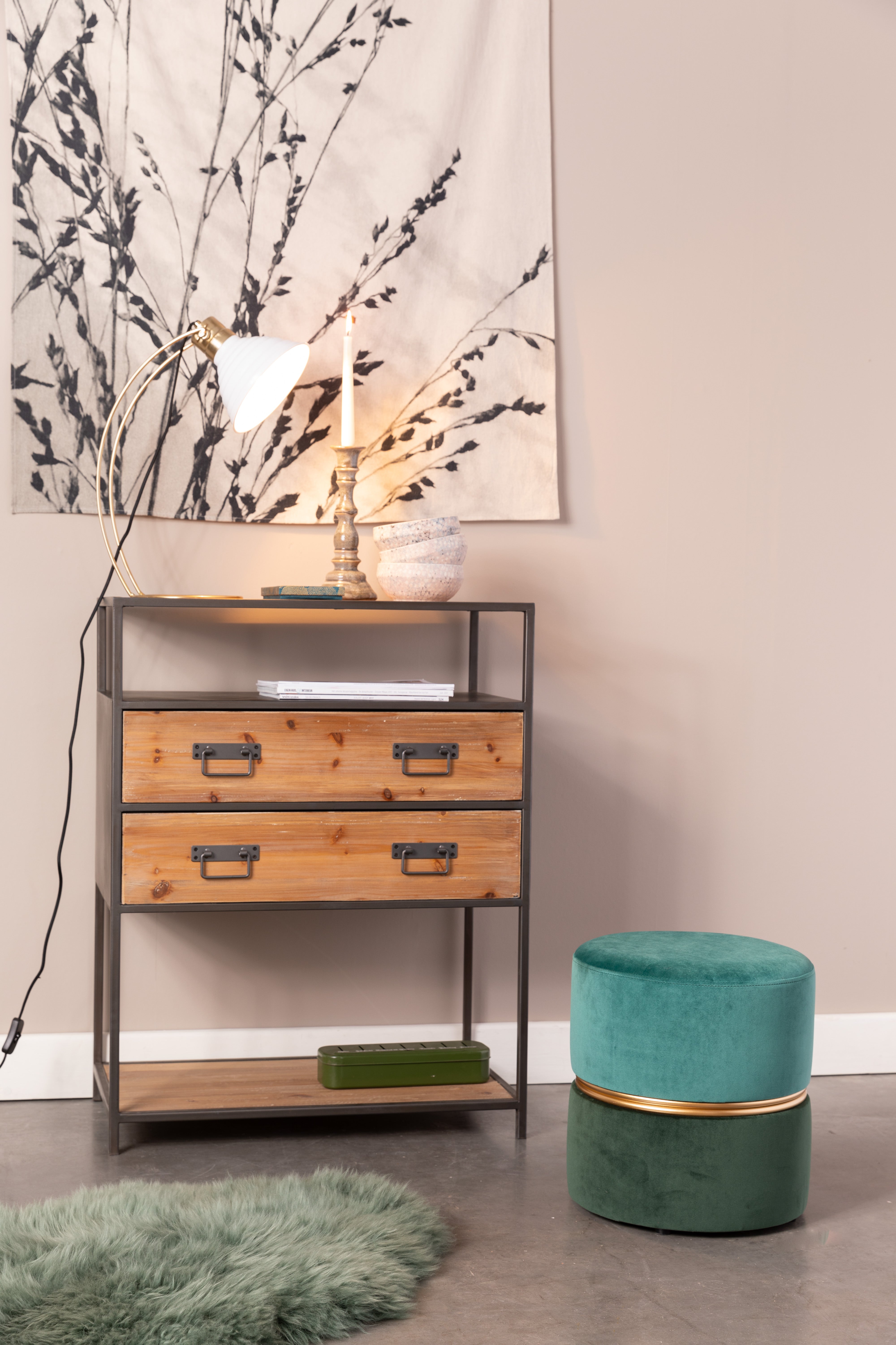 Grüner sprudelnder Pouf