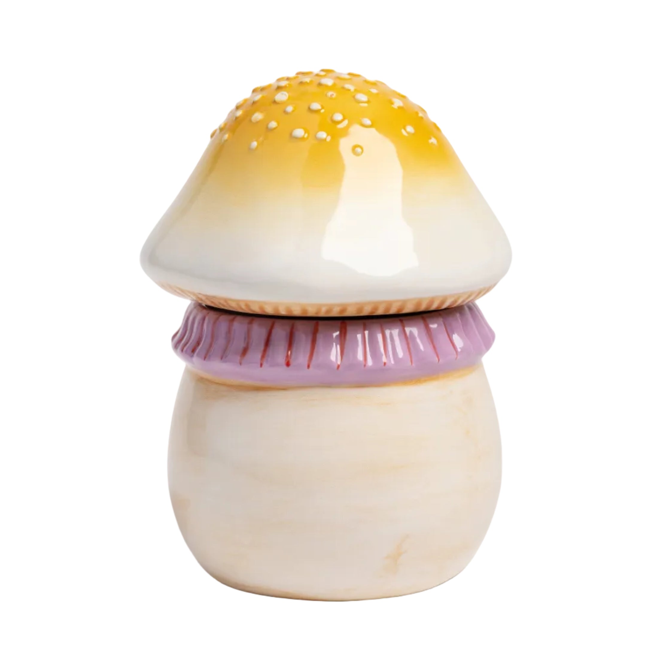 MAGISCHER PILZ Behälter beige mit orange und rosa