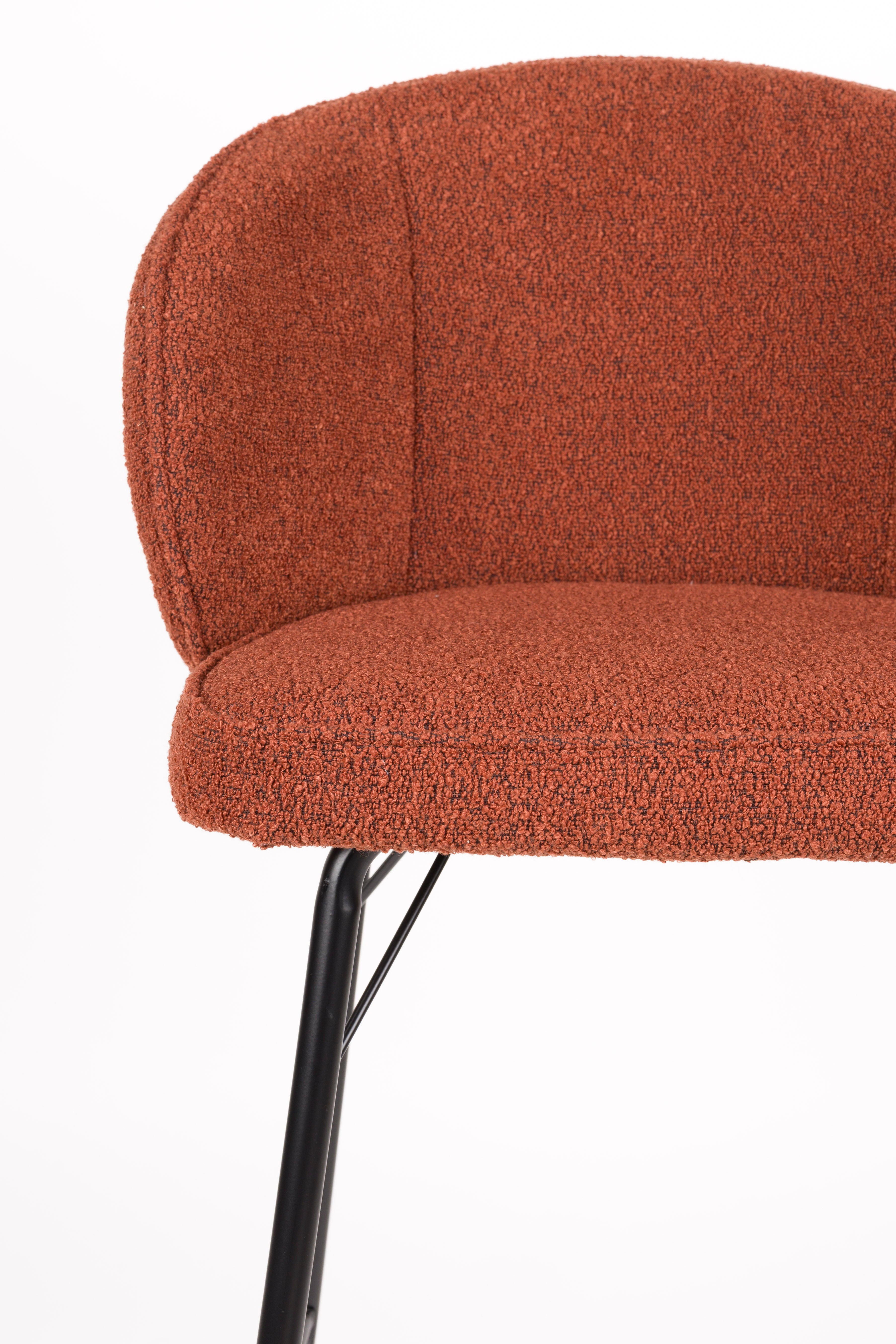 Hocker JOA terrakotta mit schwarzem Fuß