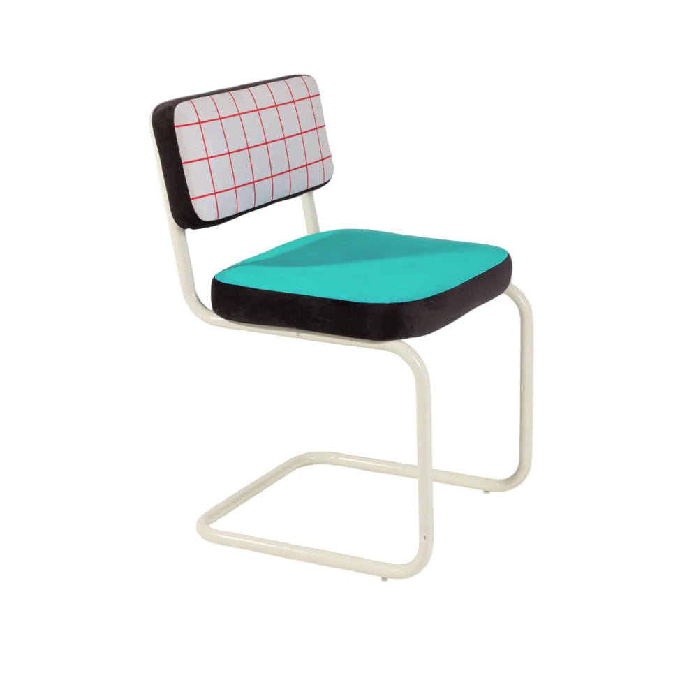 Stuhl SUPERCHAIR RED GRID türkis mit hellgelbem Gestell
