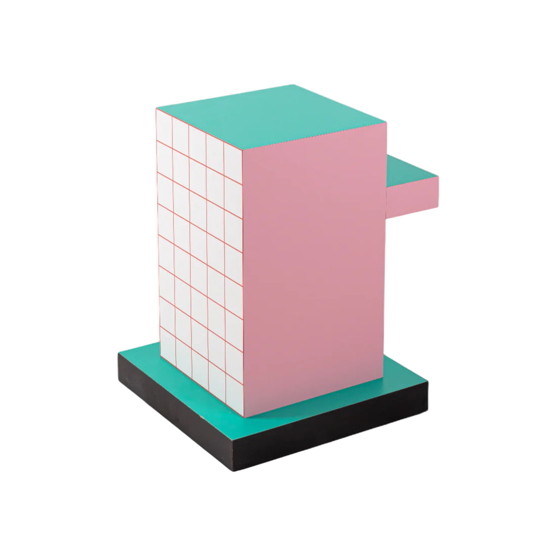 Beistelltisch SUPERSIDE RED GRID weiß mit Rosa und Grün