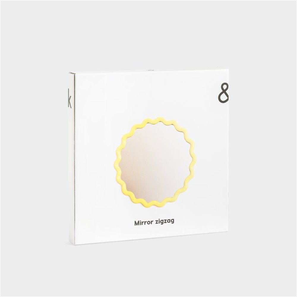 Round Mirror ZIGZAG Yellow