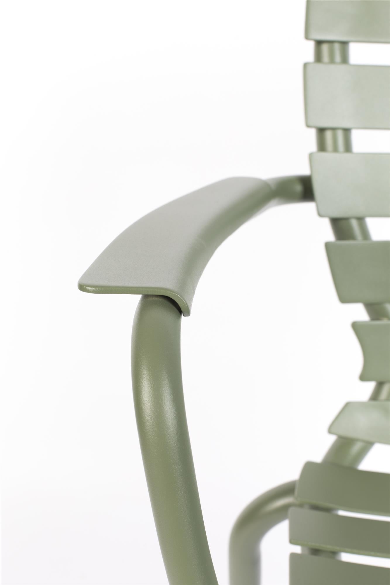 VONDEL green garden chair with armrests