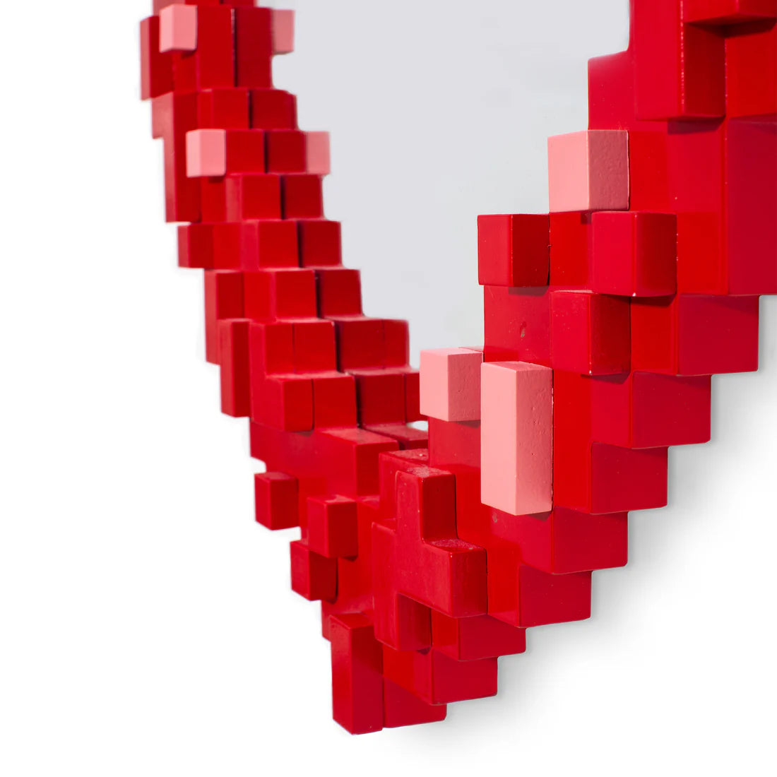 Pixel mirror - Heart red