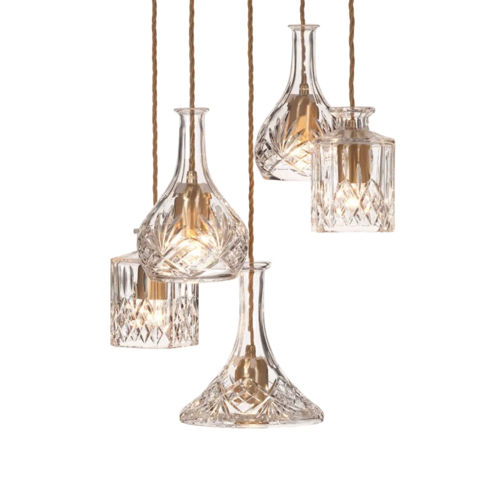Lampa wisząca 5-punktowa DECANTERLIGHT szkło kryształowe