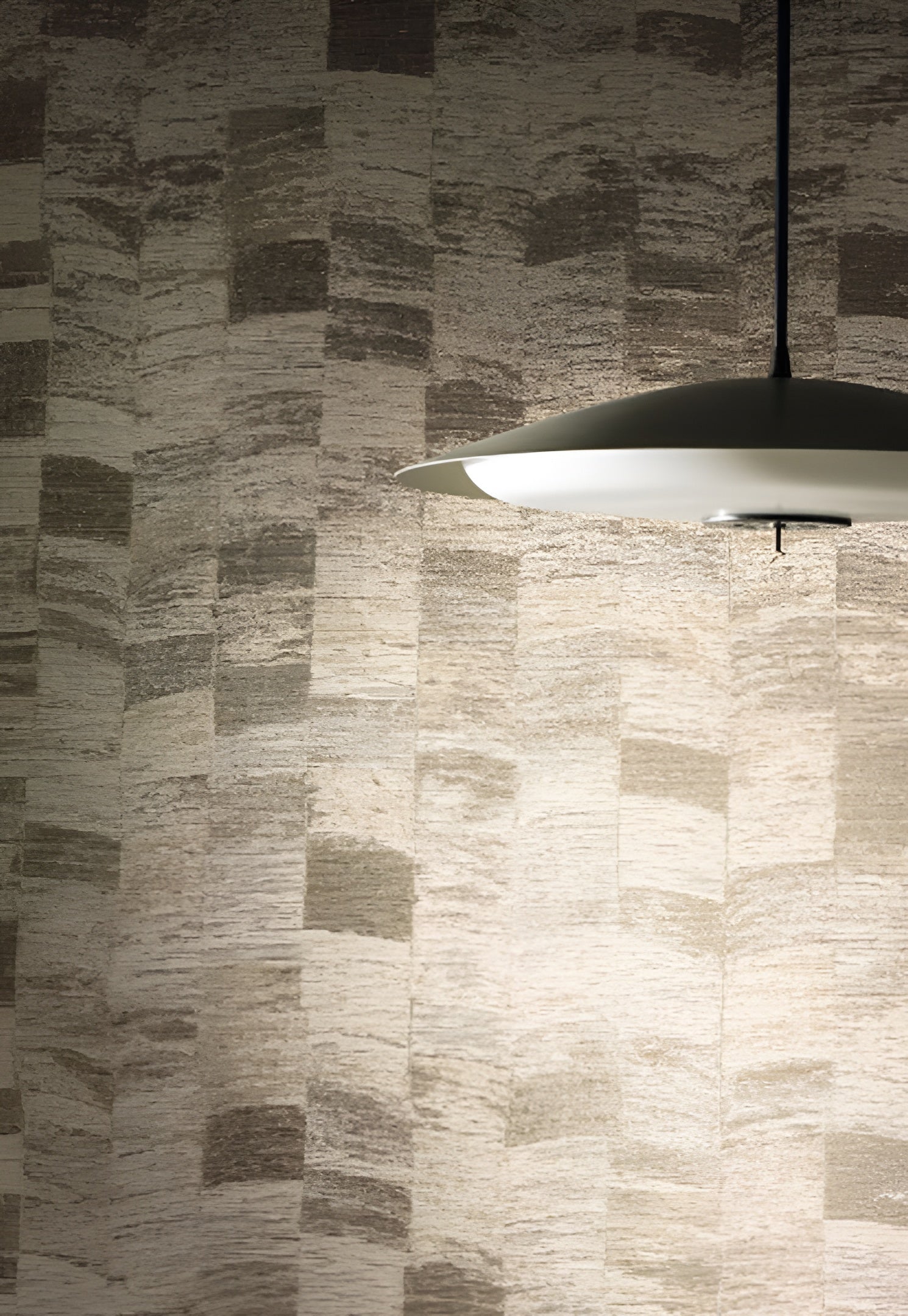 Textilstruktur-Tapete mit geometrischem Muster PUEBLOS - OCRE goldgelb