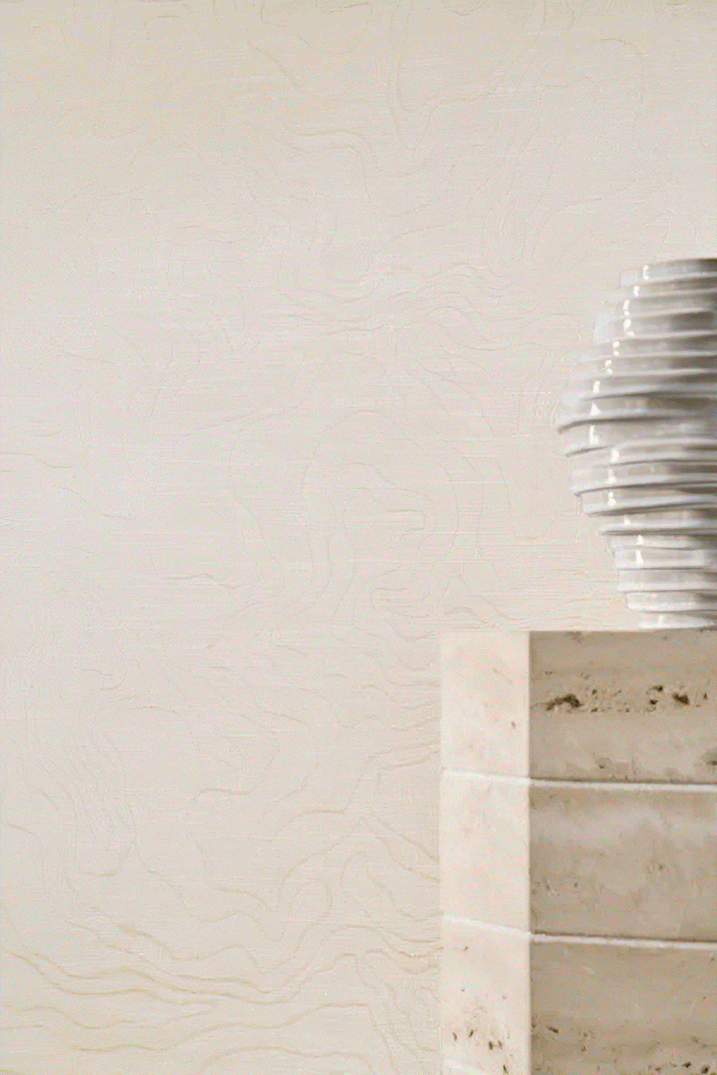 Structural textile mural ONDES PRÉCIEUSES - IVORY GOLD ivory with gold