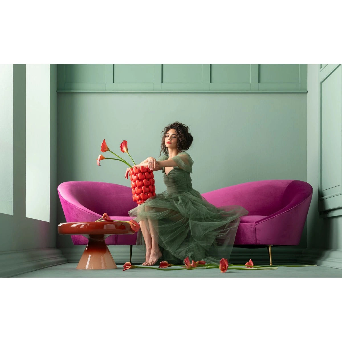 RICI Couchtisch rot mit orange