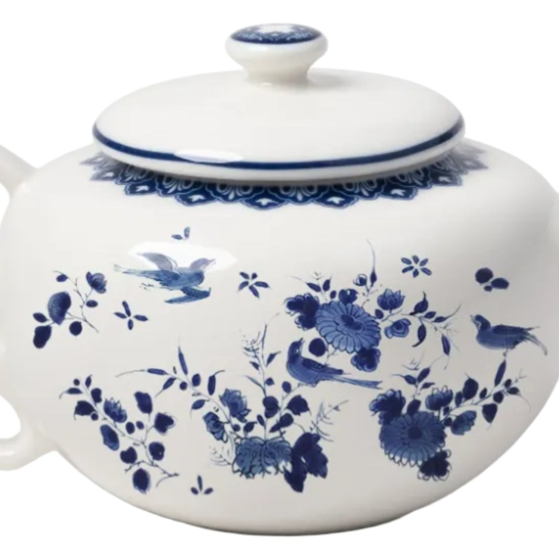 White DELFTWARE Teapot with Blue Accents