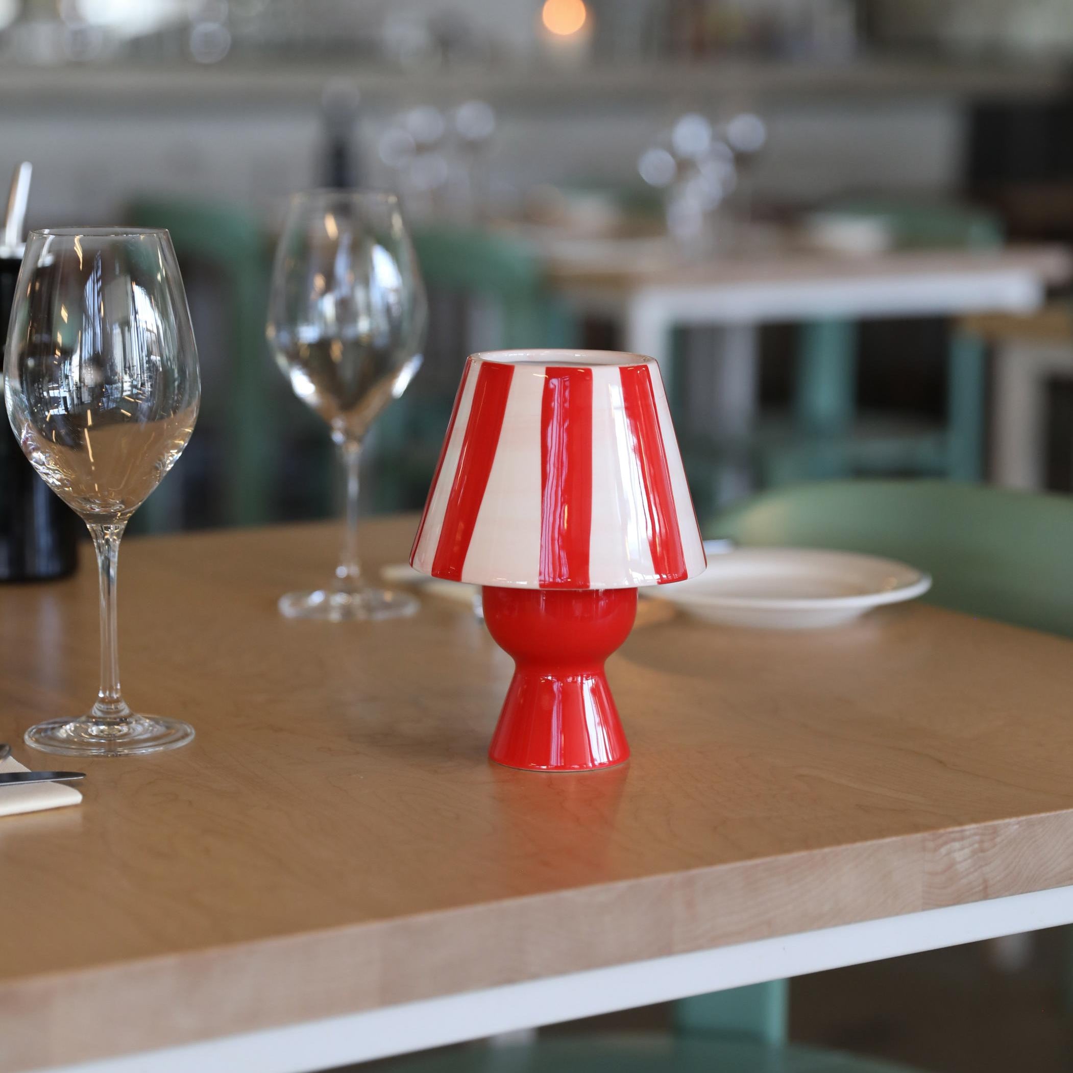 Teelichthalter CANTINE rot mit Weiß