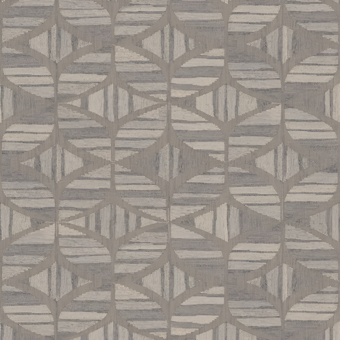 Structural wallpaper resembling embroidery with a geometric pattern FILANDRA gray