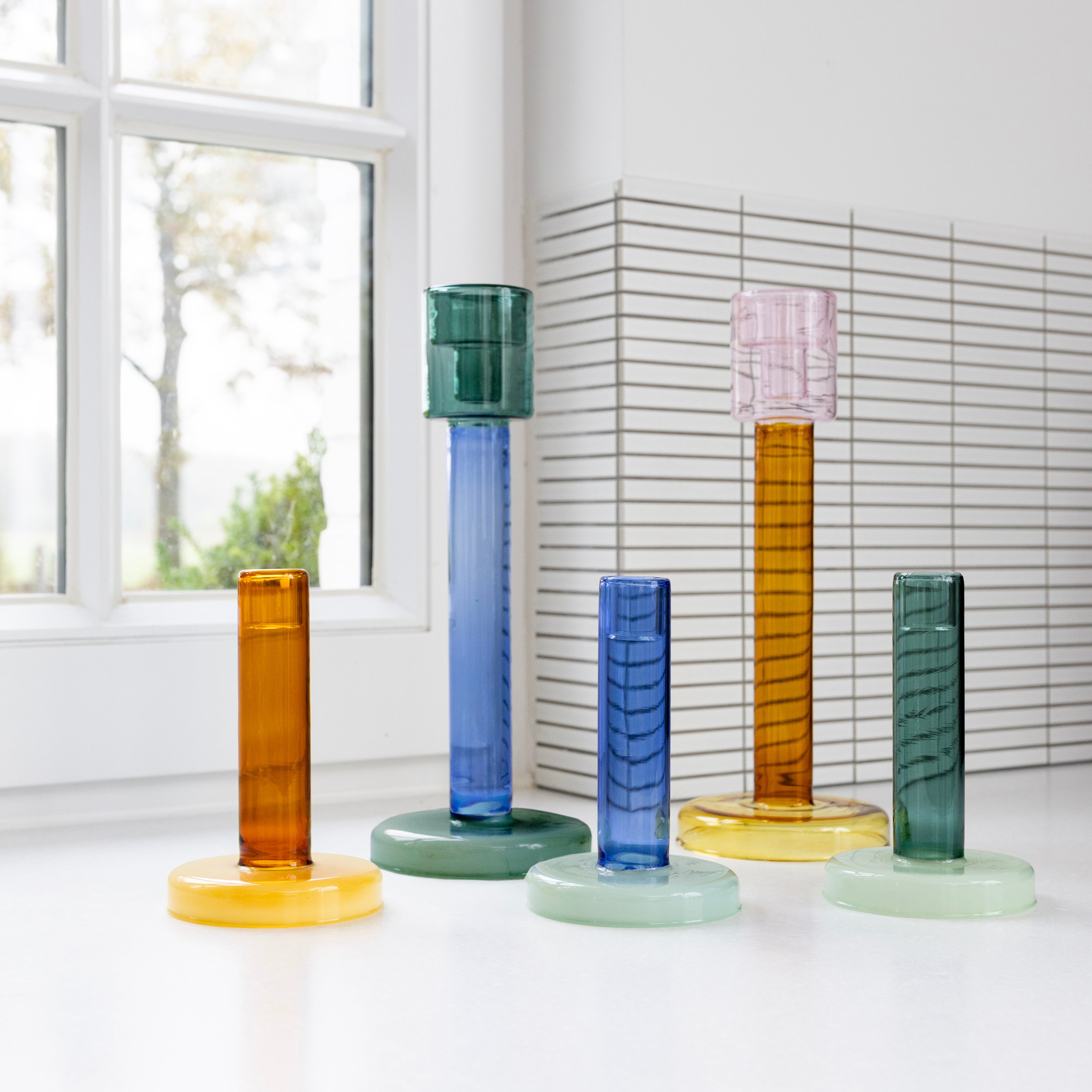 Kerzenhalter BOLE orange mit gelb