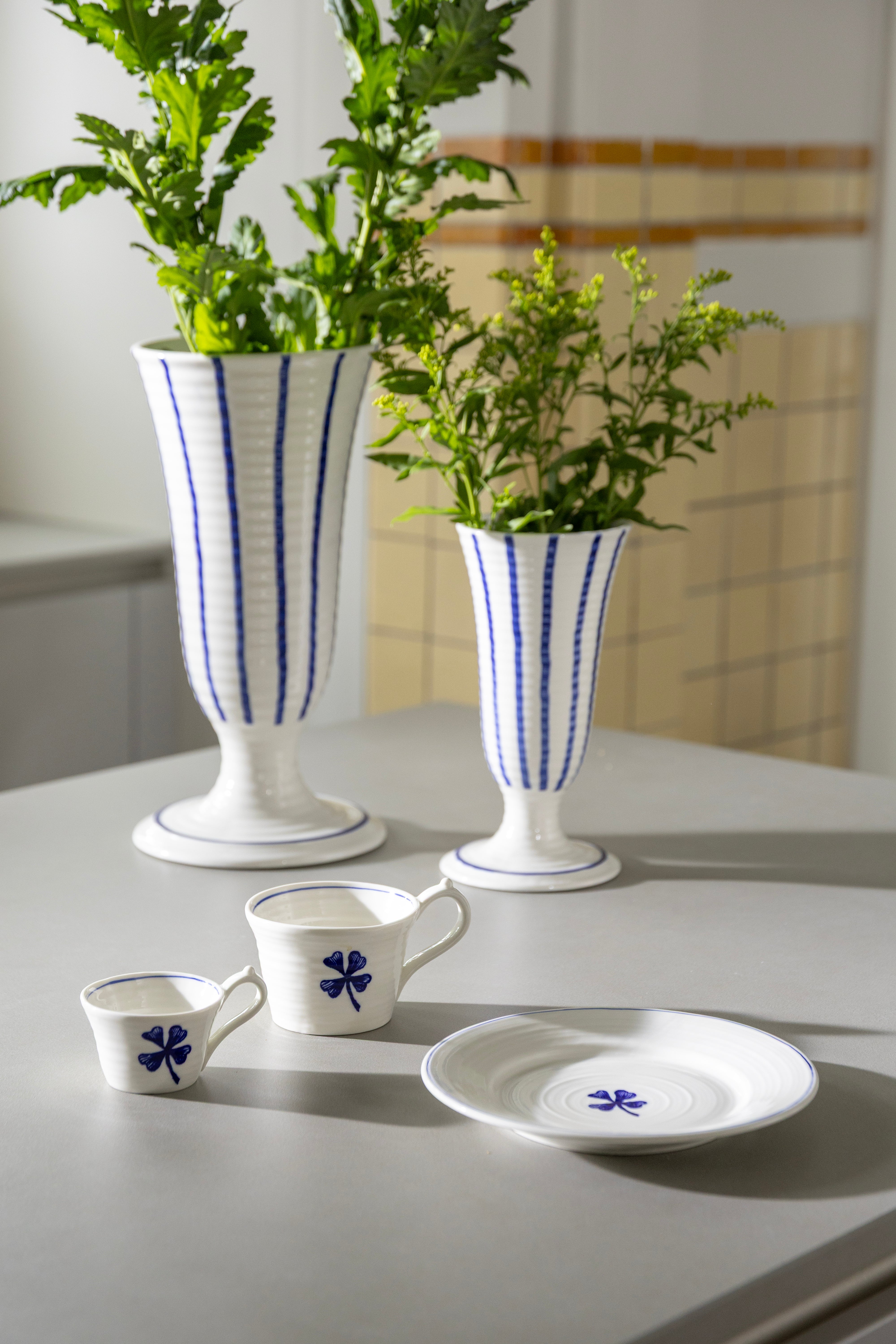 ANOUK CLOVER white and blue cup set